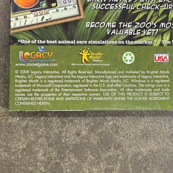 Zoo Vet PC Game Rare 2008 Edition Factory Sealed Legacy Interactive - Picture 5 of 6